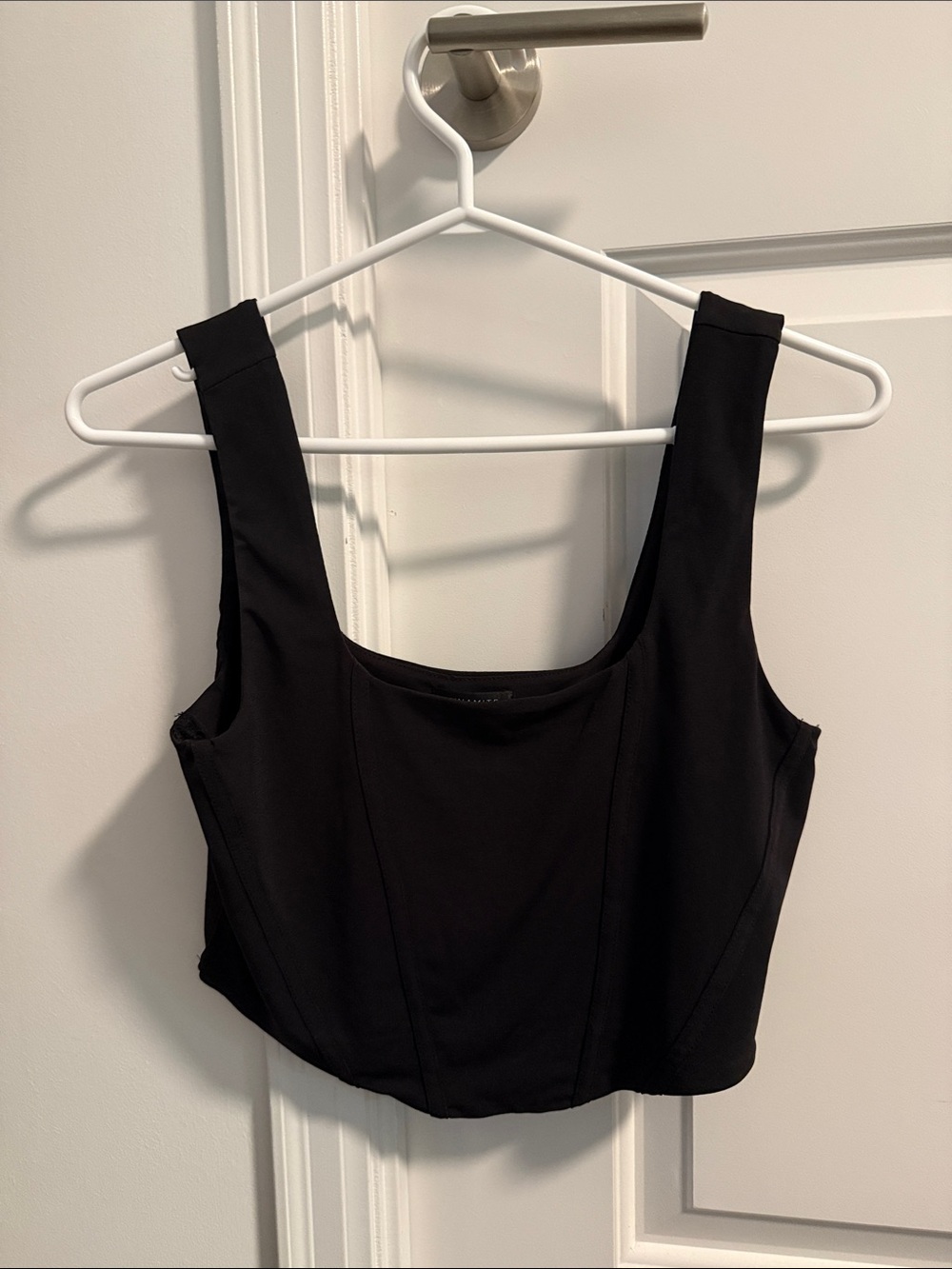 Dynamite Black Square-Neck Crop Tank